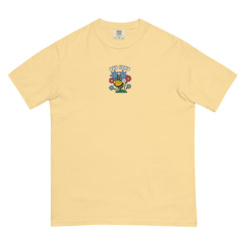 Men's Embroidered Adult Premium Garment Dyed Ring Spun Cotton T-shirt Bee Kind
