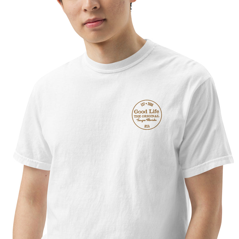 Men's Premium Ringspun Cotton Embroidered Original Good Life Logo T-Shirt