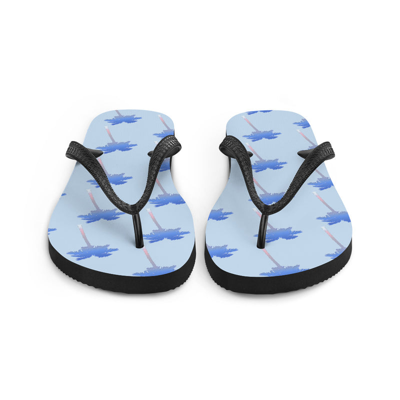 Unisex Patriotic Palm Trees Red White & Blue Flip Flops