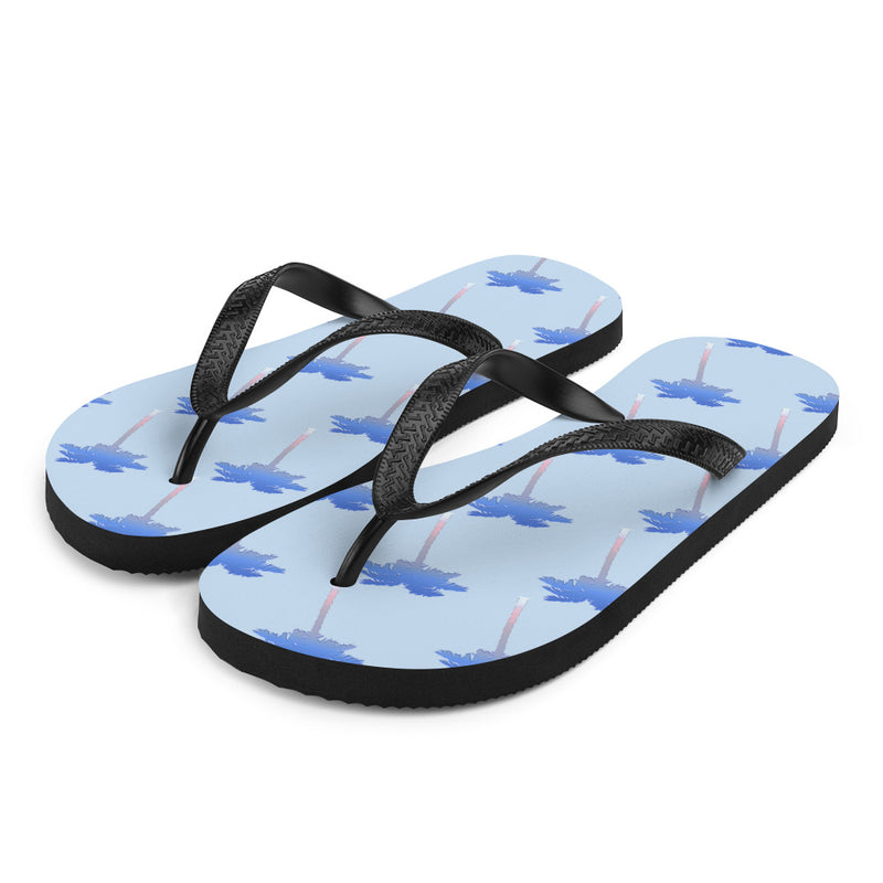 Unisex Patriotic Palm Trees Red White & Blue Flip Flops