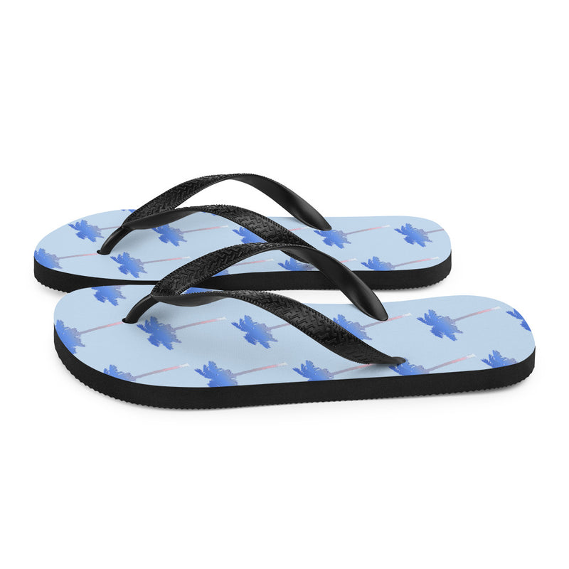 Unisex Patriotic Palm Trees Red White & Blue Flip Flops