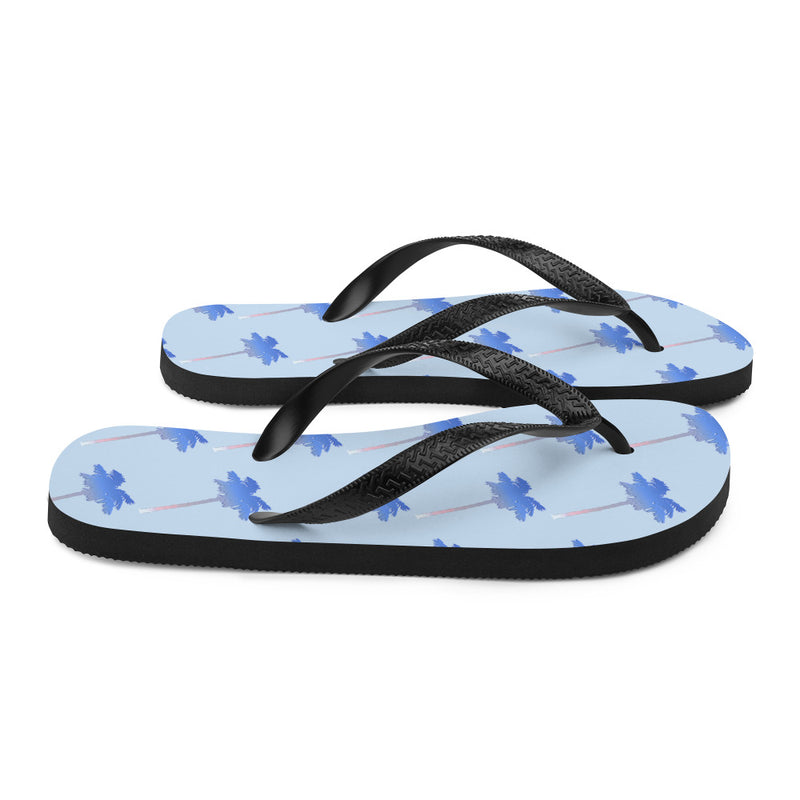 Unisex Patriotic Palm Trees Red White & Blue Flip Flops