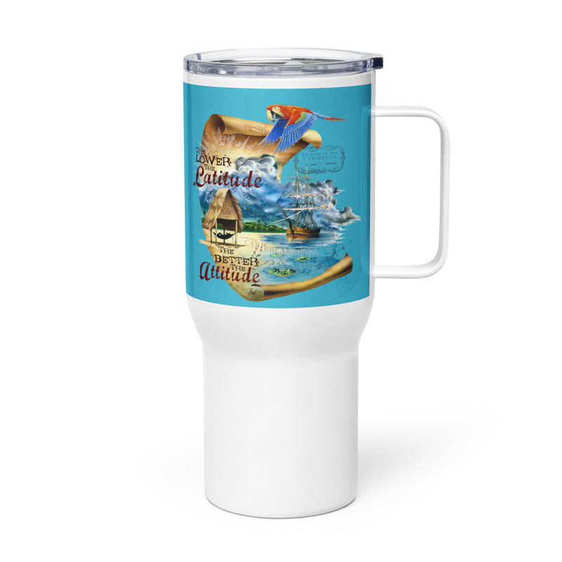 Lower Latitude Better Attitude Map Travel Mug With Handle