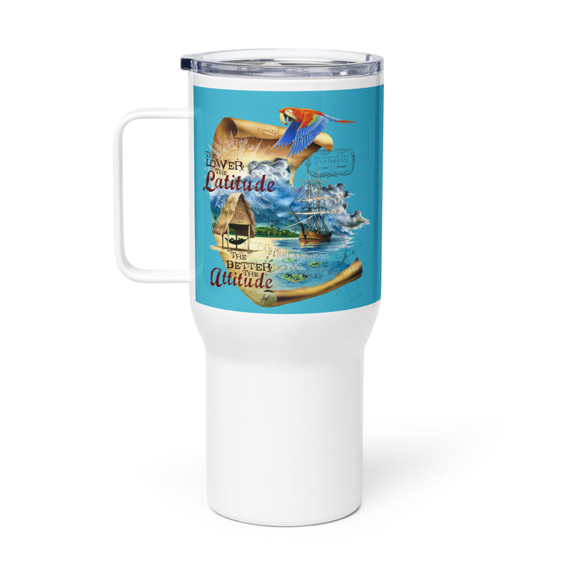 Lower Latitude Better Attitude Map Travel Mug With Handle