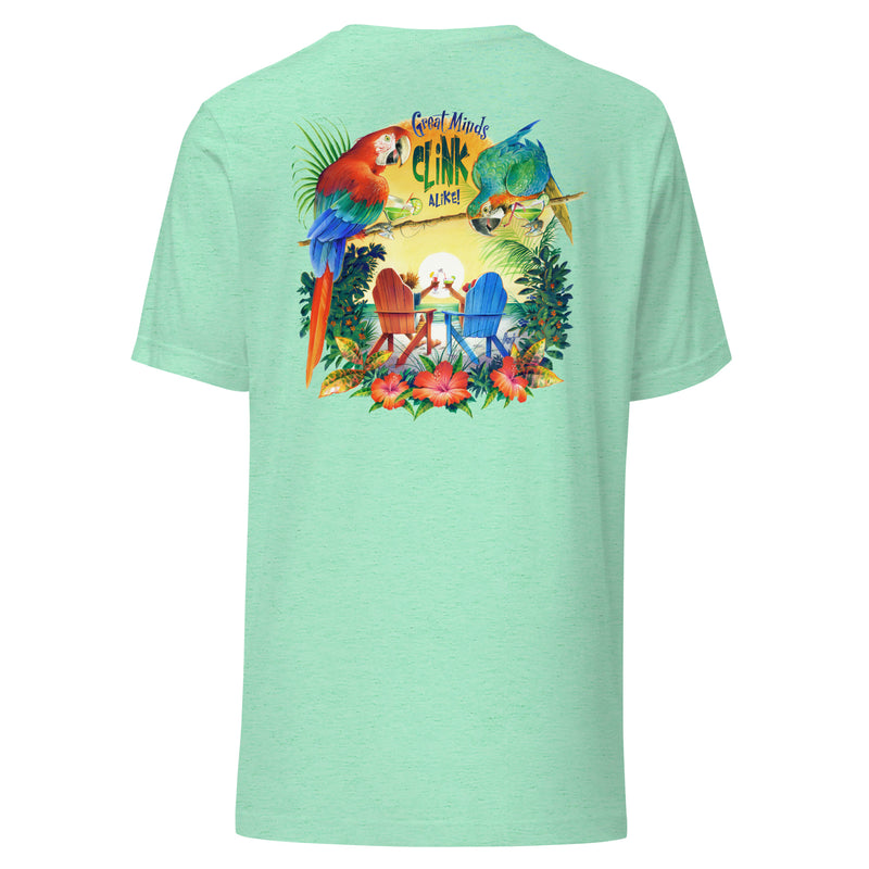 Men's Great Minds Clink Alike Tropical Lightweight Beach T-Shirt