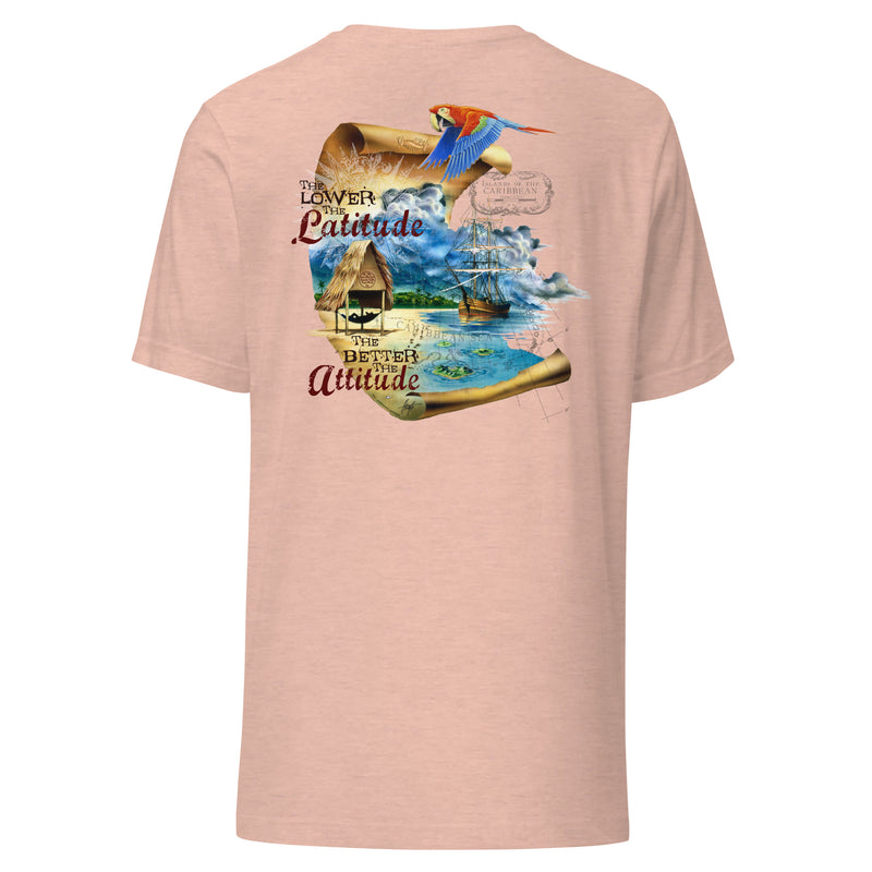 Unisex Mens Lightweight Adult Jimmy Buffett Style Lower Latitudes Better Attitudes Tropical Graphic Sailboat Beach T-Shirt