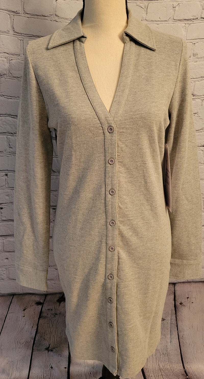 Pre-Order Wholesale 100% French Terry Cotton Button Dress Midi