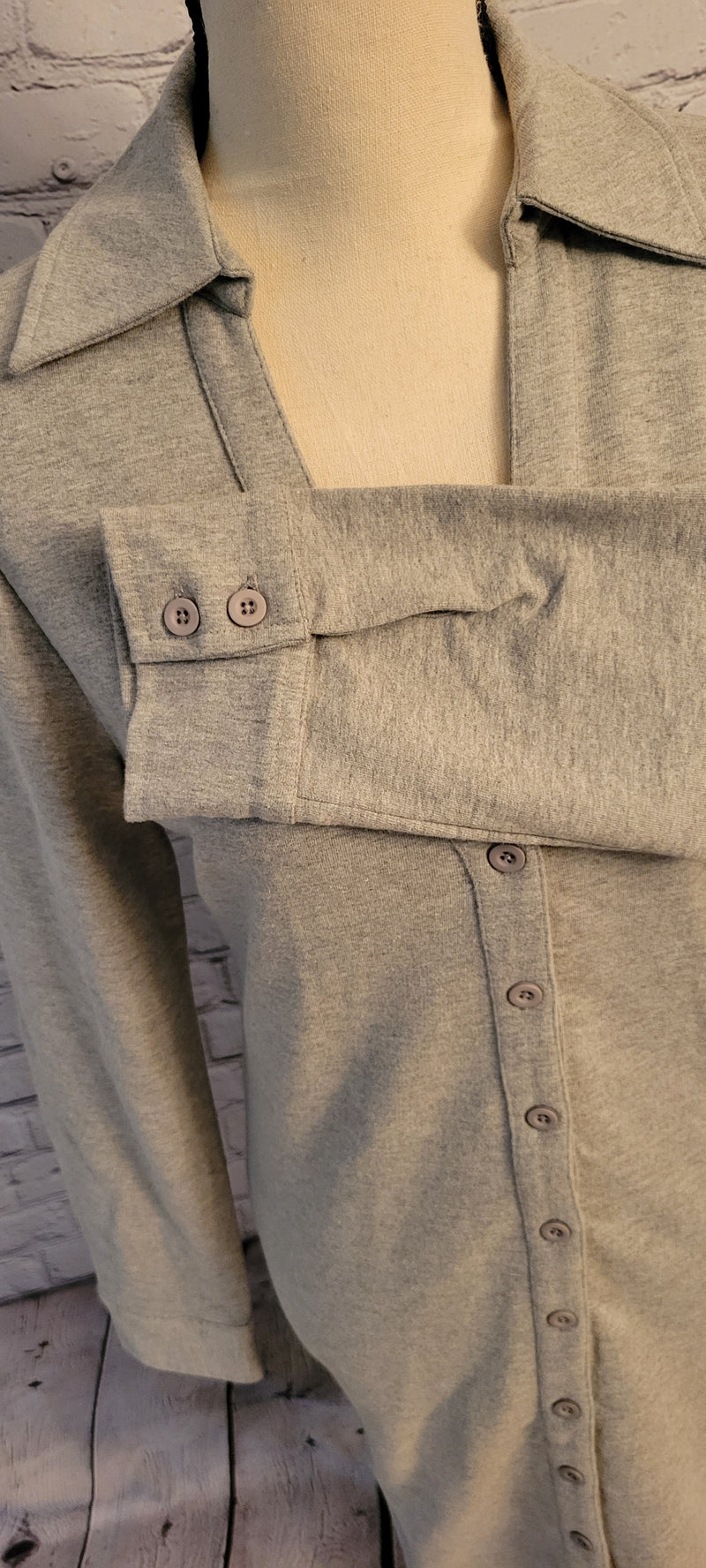 Pre-Order Wholesale 100% French Terry Cotton Button Dress Midi