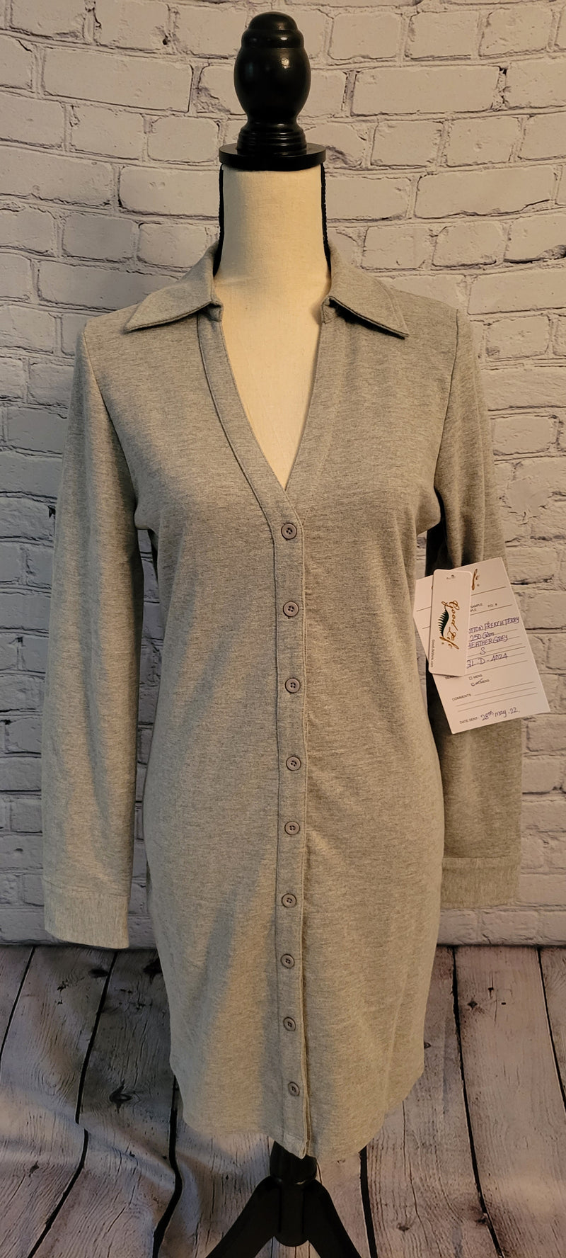 Pre-Order Wholesale 100% French Terry Cotton Button Dress Midi