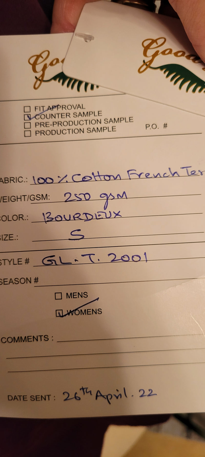 Pre-order Wholesale Women's French Terry Sweatshirt 250 GSM