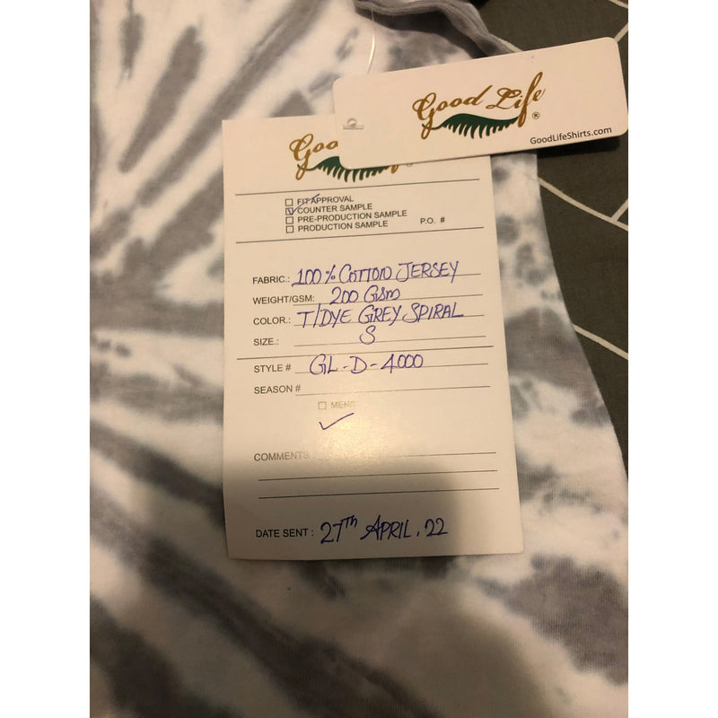 Pre-Order Wholesale Women's Spiral Tie Dye Dress 100% Cotton Dove Grey