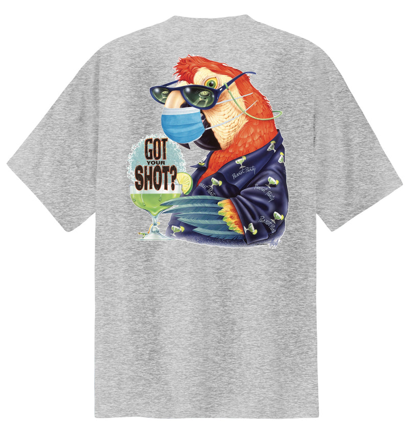 Margarita Party Macaw Got your Shot T-Shirt w/Chest Logo