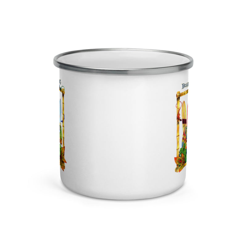 Exclusive Board Meeting Parrots Surfing Enamel Coffee Mug