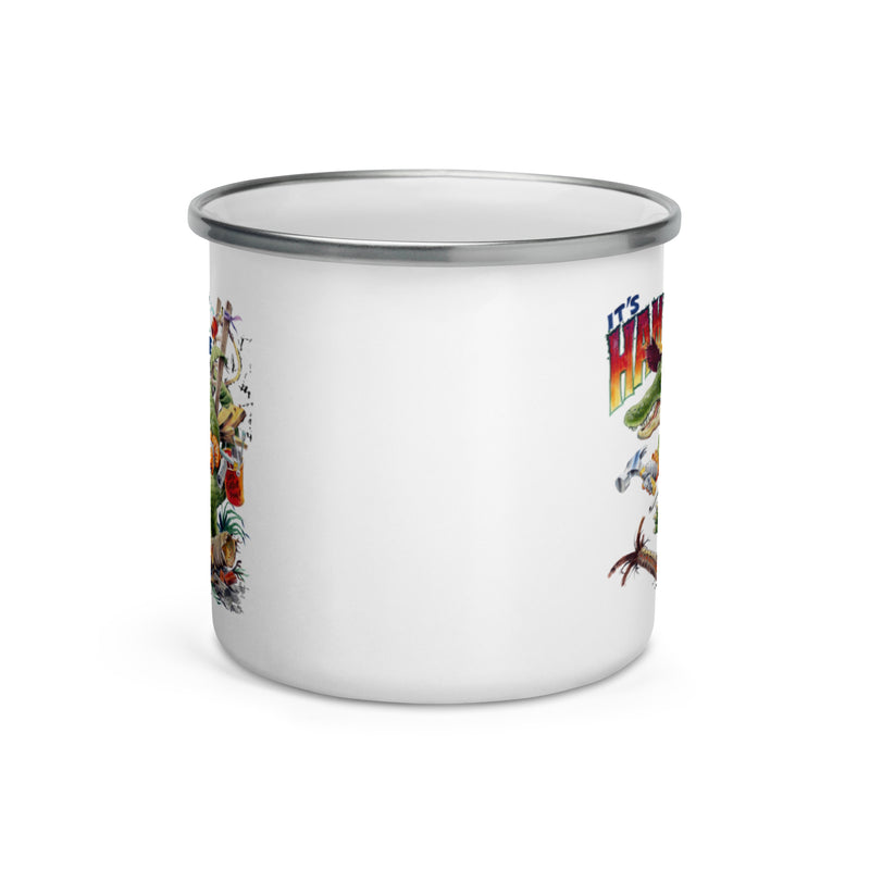 Hammer Time Hurricane Ian Retro Enamel Coffee Mug Gator Floridone Jim Mazzotta Artwork