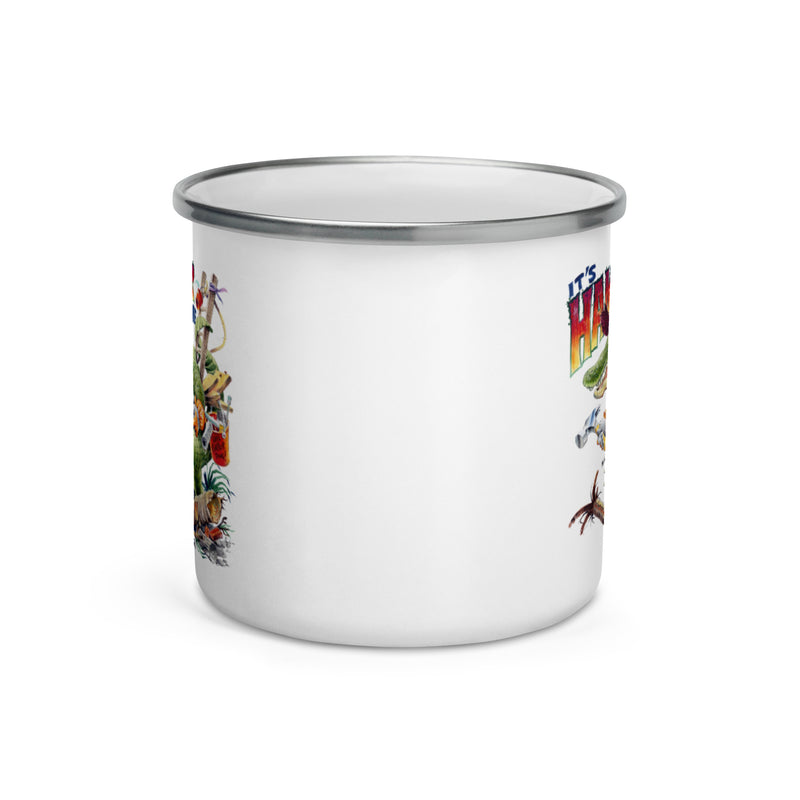 Hammer Time Hurricane Ian Retro Enamel Coffee Mug