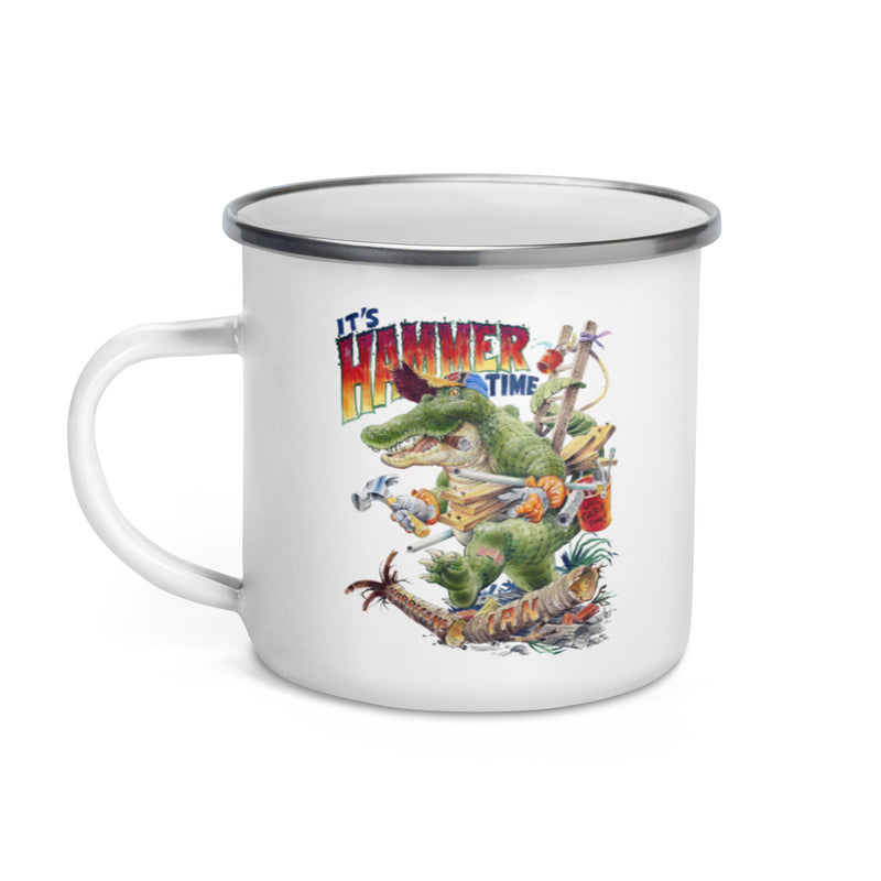 Hammer Time Hurricane Ian Retro Enamel Coffee Mug