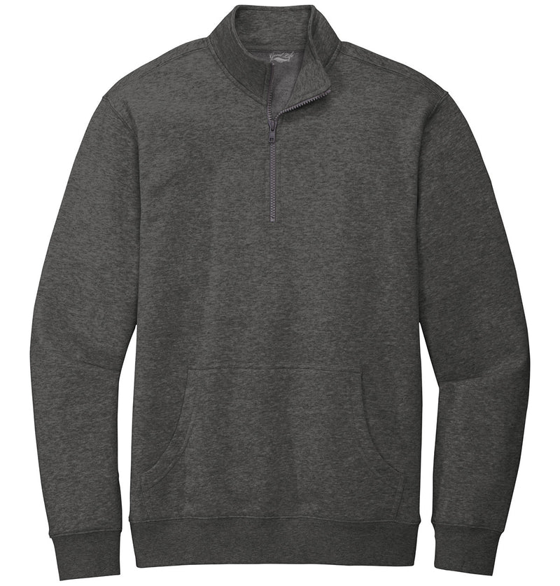Mens Long Sleeve Quarter Zip Pullover With Front Pouch Pocket