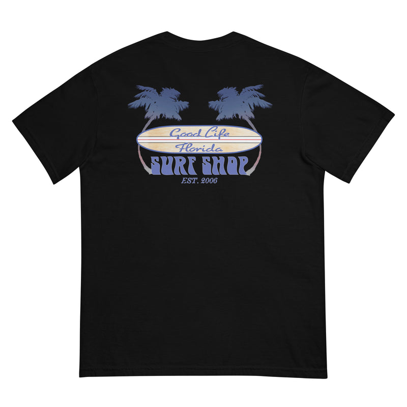 Men's Premium Ring Spun Cotton Tee Shirt Good Life Surf Shop surfing surfer tees tshirts florida beach shirts red white and blue palm trees patriotic