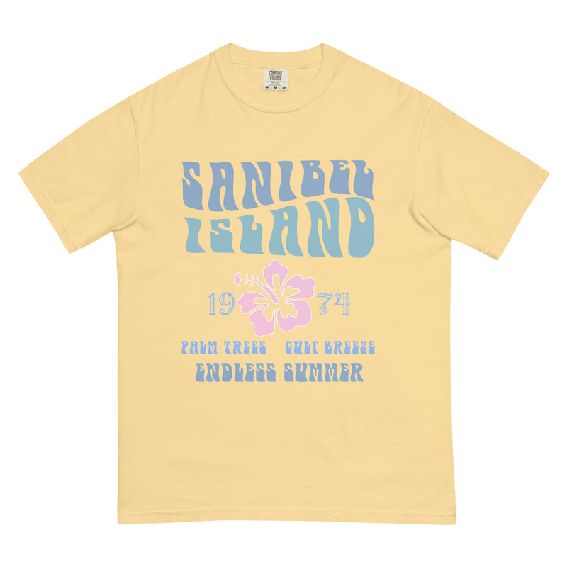 Premium Ringspun Sanibel Island Hibiscus Vintage Endless Summer Coconut Girl T-Shirt 1974