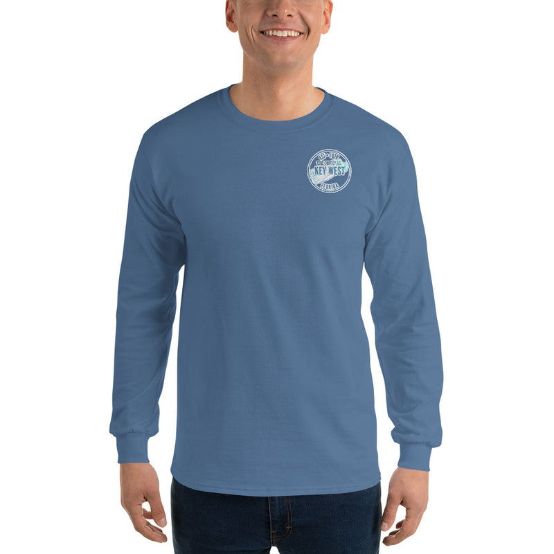 Men's Cayo Hueso Key West Florida Long Sleeve Cotton Souvenir Beach T-Shirt Jimmy Buffett Fan Gifts Parrothead