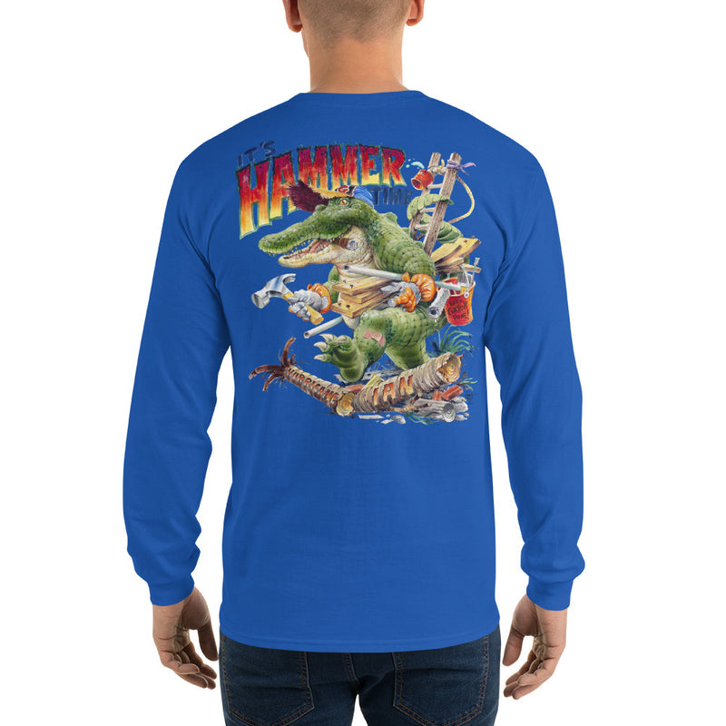 Men's Long Sleeve Hurricane Ian Gator FloriDone Two-Sided Print T-Shirt