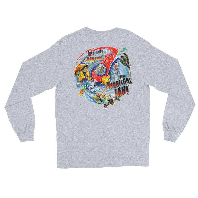 Mens Just Can't Reason with Hurricane Ian T-Shirt Long Sleeve