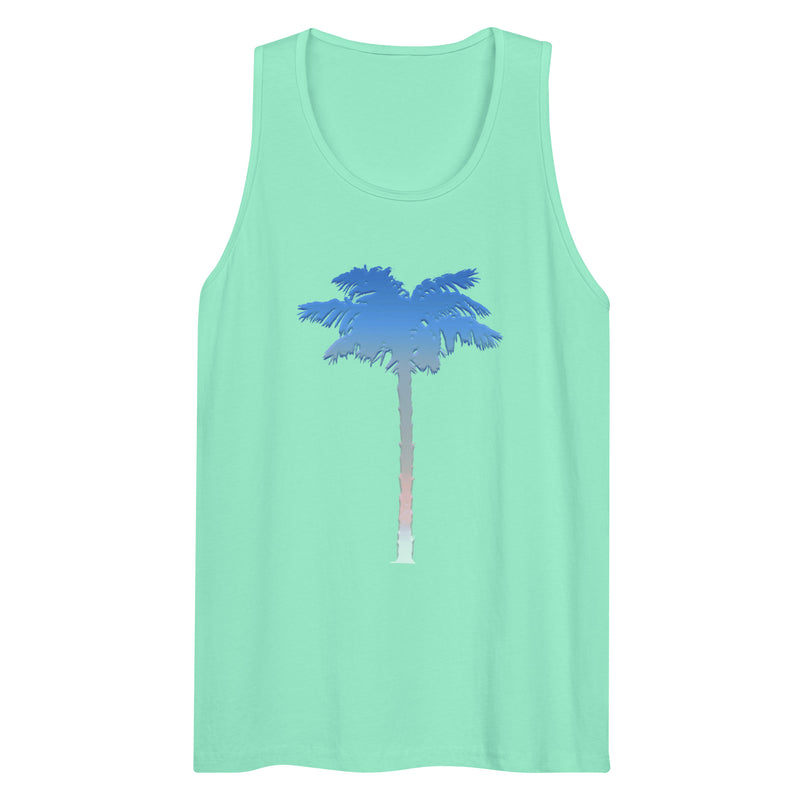 Men's Patriotic Palm Tree Red White Blue Tank Top