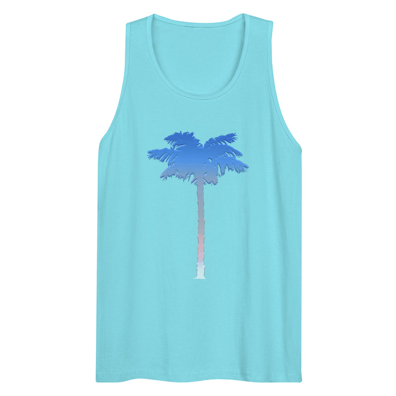 Men's Patriotic Palm Tree Red White Blue Tank Top