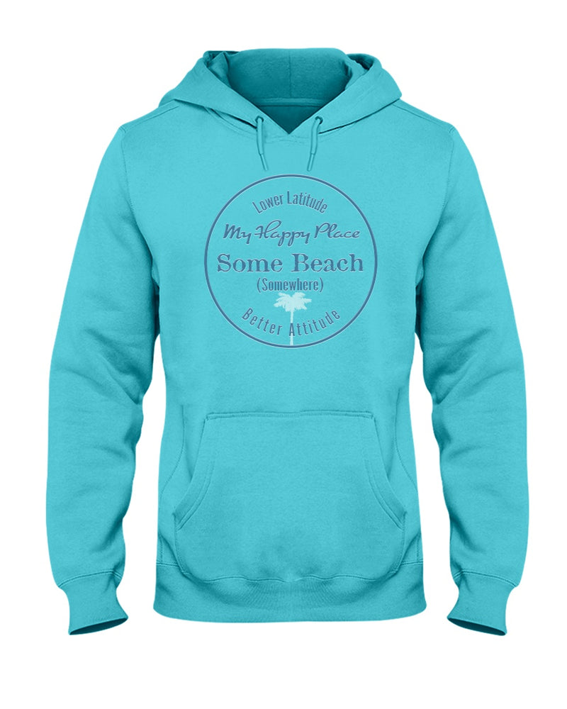Some Beach Somewhere is my Happy Place Hoodie Scuba Blue