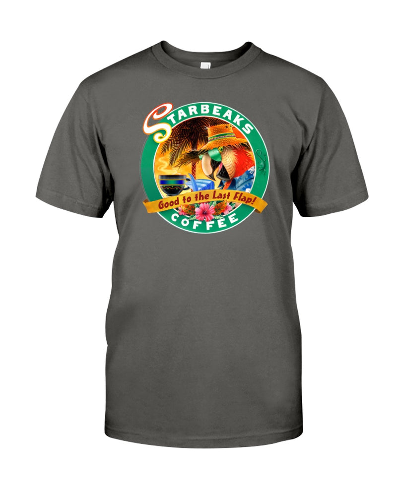 Men's Premium RingSpun Cotton Starbeaks Parrot Coffee Garment Dyed T-Shirt Pepper