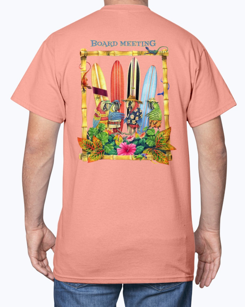 Parrot Board Meeting Surfing Beach T-Shirt
