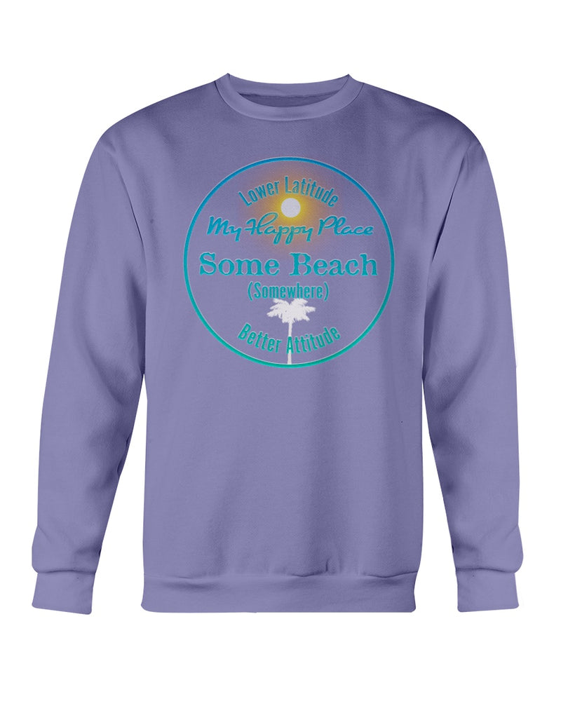 Premium Unisex Garment-Dyed Some Beach Somewhere is my Happy Place Sweatshirt  Violet