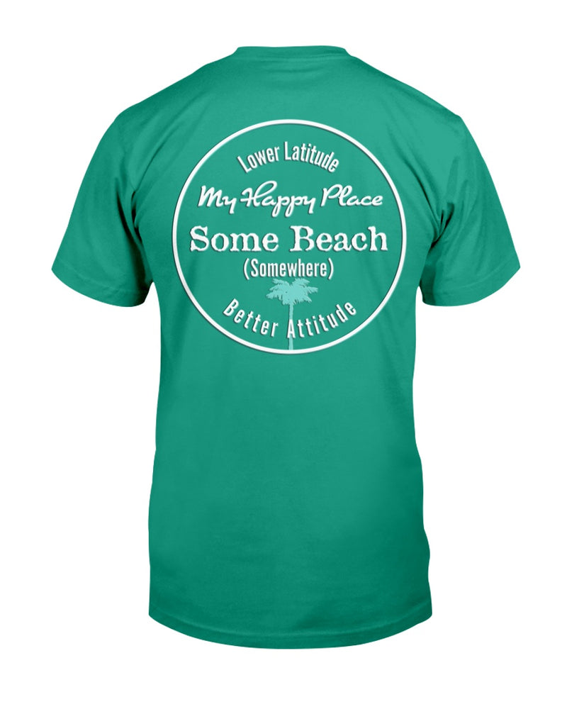 Men's Premium SoftSpun Garment Dyed Cotton Some Beach Somewhere T-Shirt Island Green