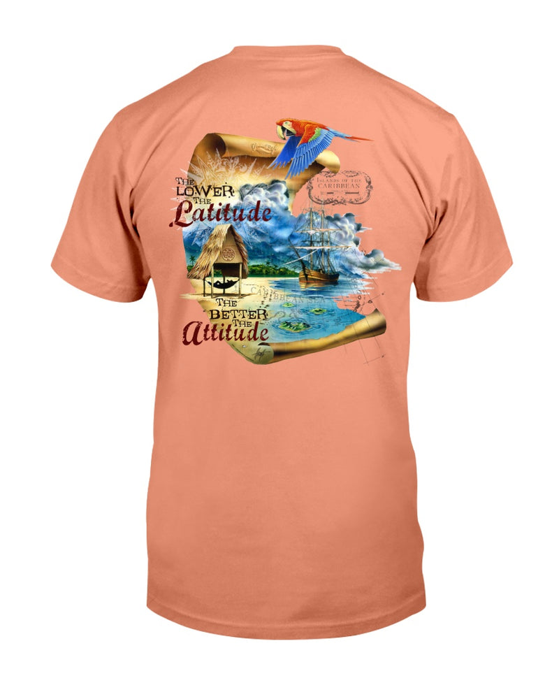 Premium RingSpun Cotton Lower the Latitude Better the Attitude Beach T-Shirt Melon