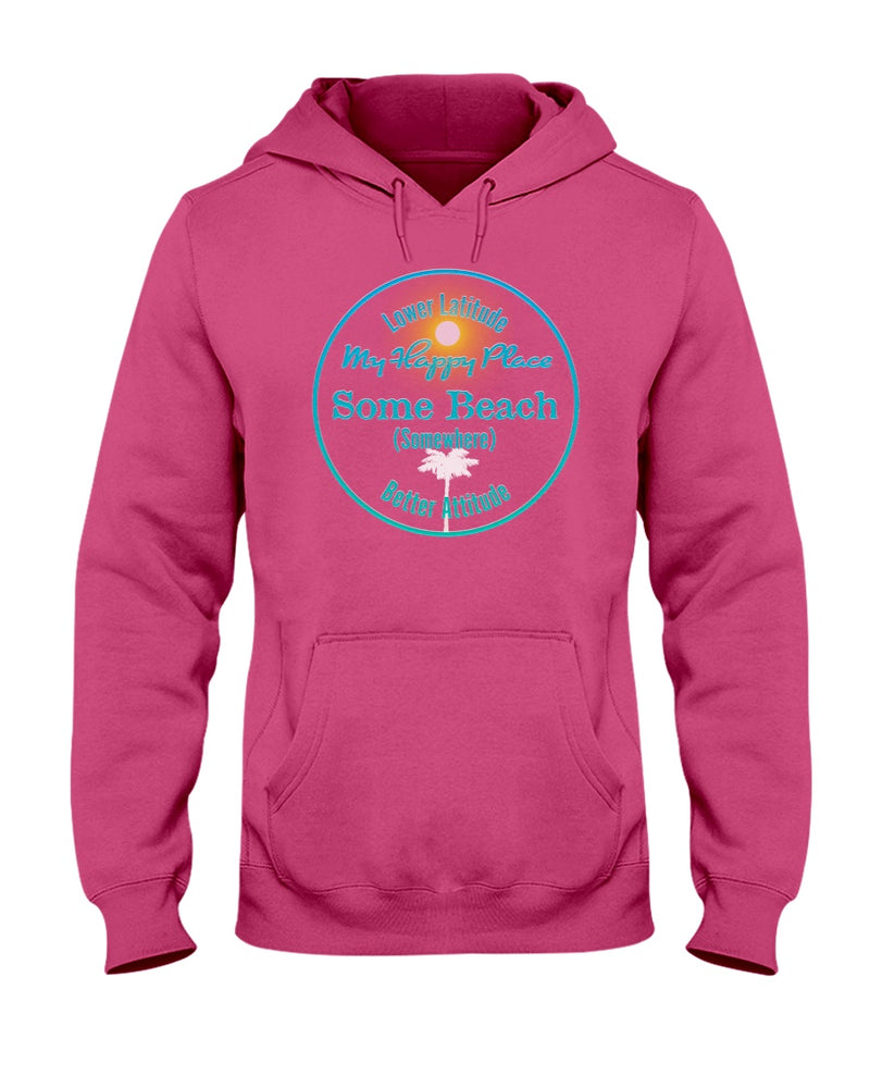 Some Beach Somewhere is my happy place hoodie pink
