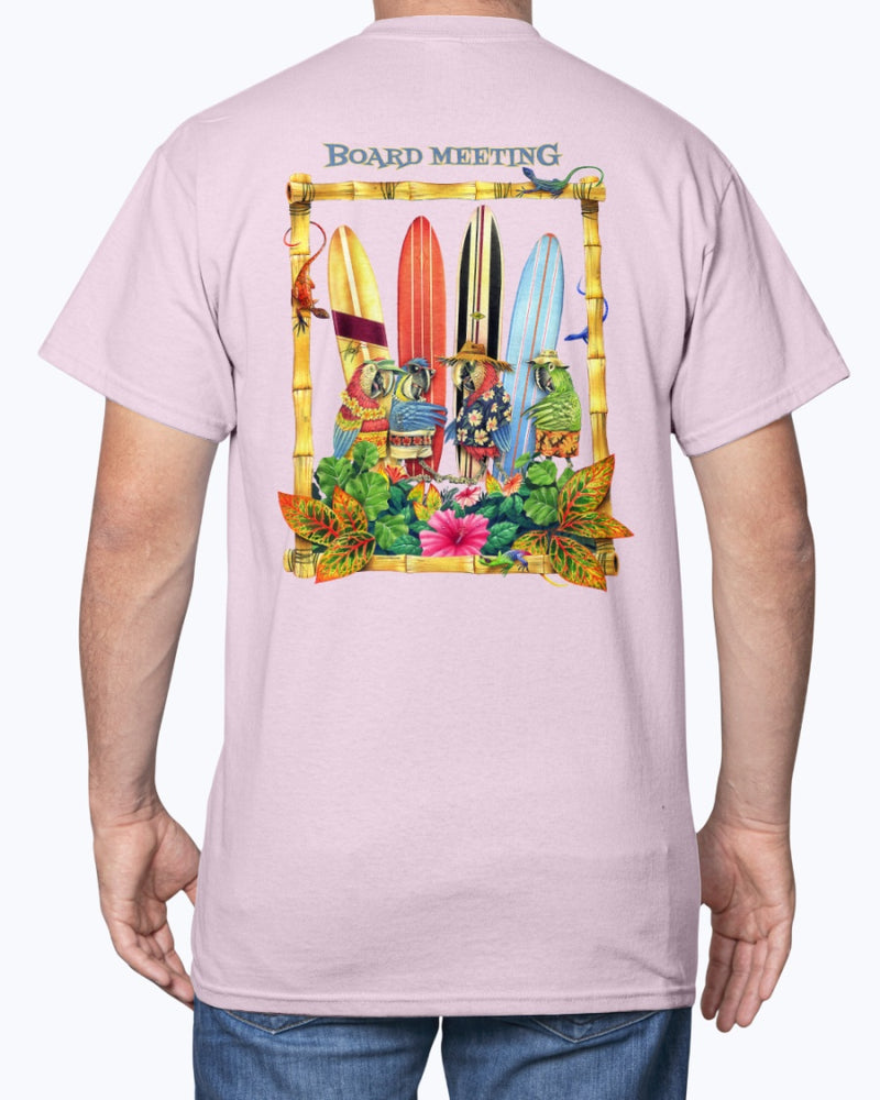 Parrot Board Meeting Surfing Beach T-Shirt