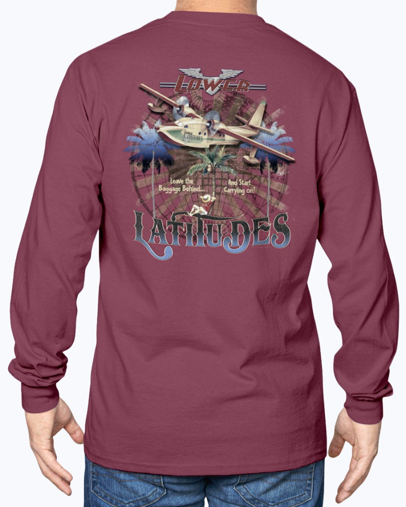 Men's Cotton Long Sleeve Leave Baggage Behind T-shirt