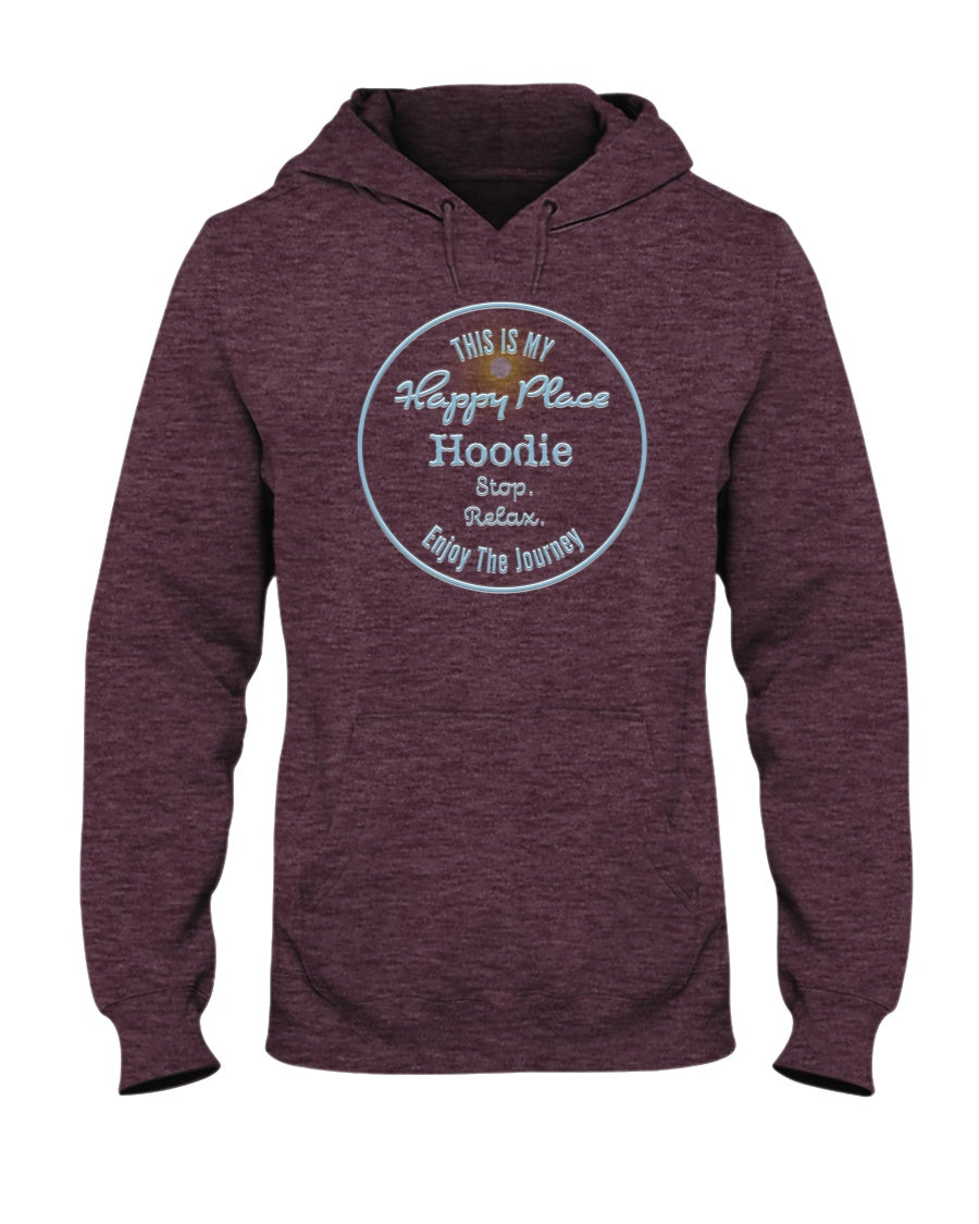 Unisex This Is My Happy Place Hoodie Fleece Hooded Sweatshirt Heather Maroon