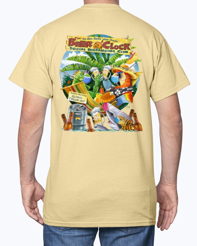 Social Distancing Club 6 oz Cotton T-shirt