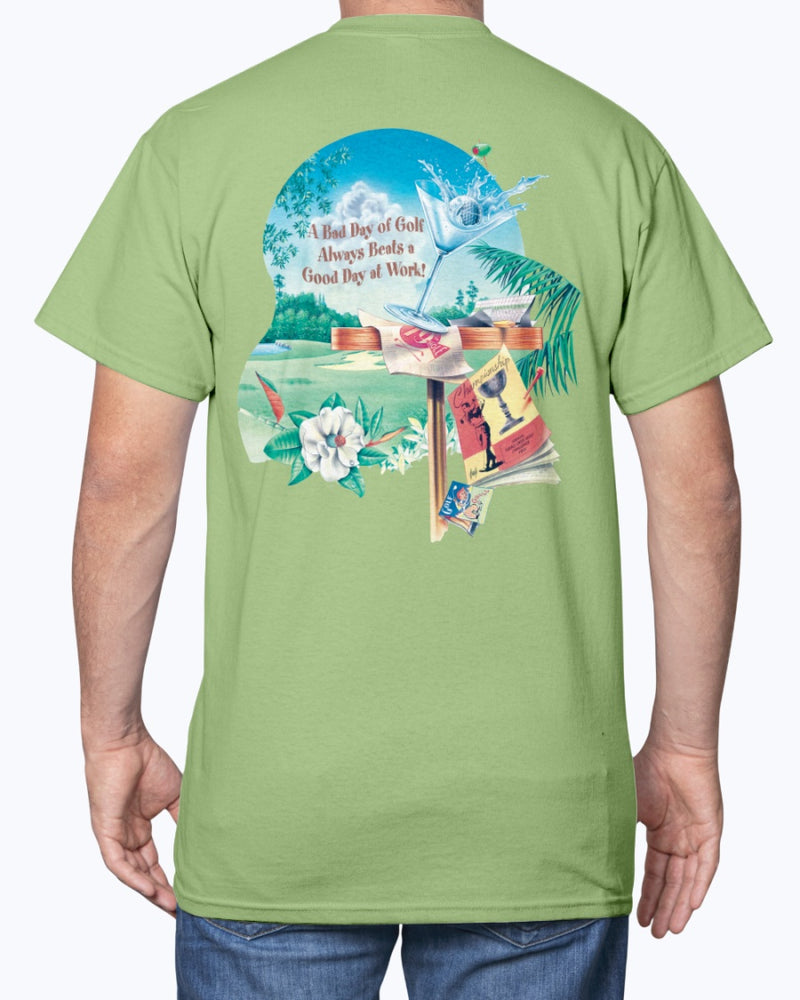 Bad Day Golfing Beats a Good Day at Work 6 oz Cotton T-shirt Funny Tee