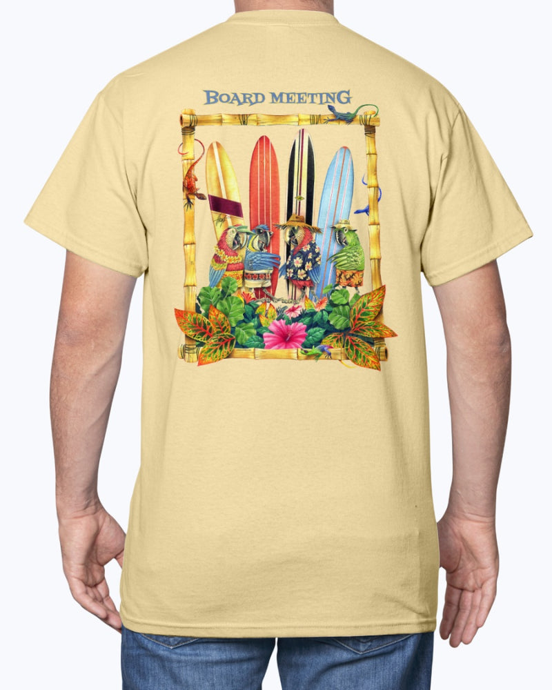 Parrot Board Meeting Surfing Beach T-Shirt
