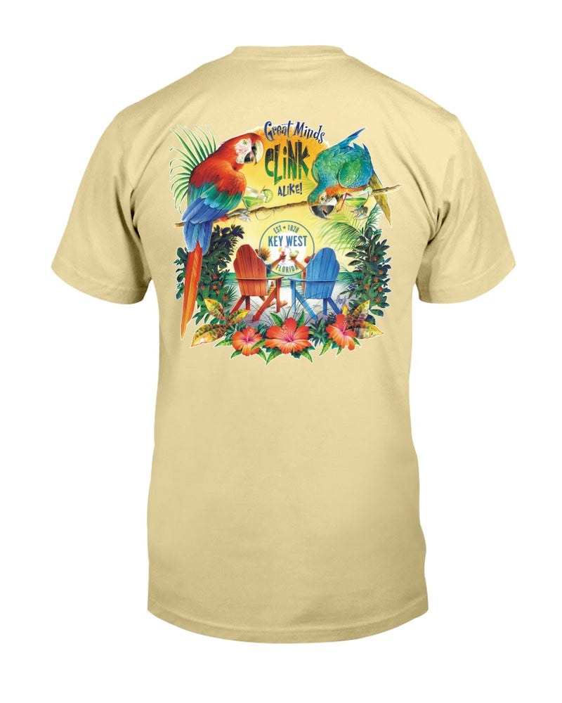 Men's Great minds clink alike in Key West Florida Parrothead Jimmy Buffett T-Shirt Premium Garment Dyed
