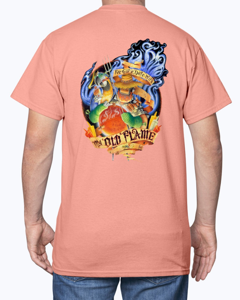 Date With My Old Flame BBQ T-shirt 6 oz Cotton
