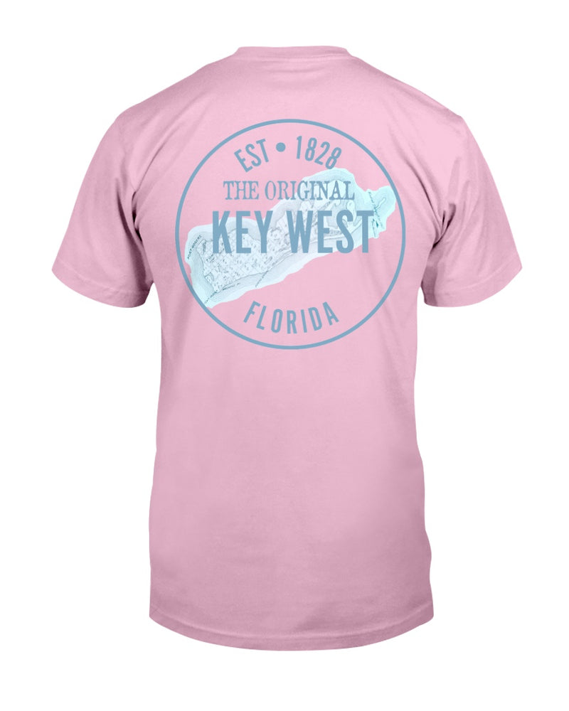 Premium Ringspun Original Key West Florida T-Shirt Est 1828 Vintage Map pink