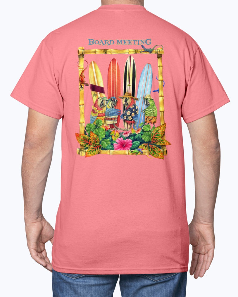 Parrot Board Meeting Surfing Beach T-Shirt