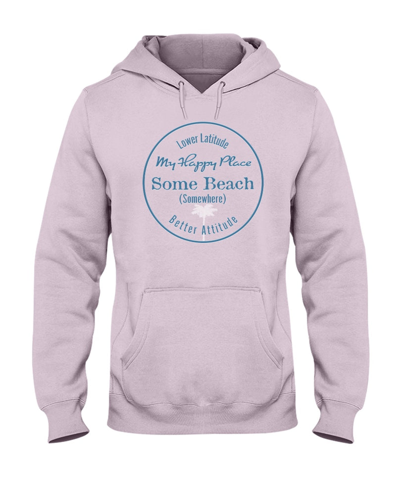 Some Beach Somewhere is my Happy Place Hoodie Light Pink