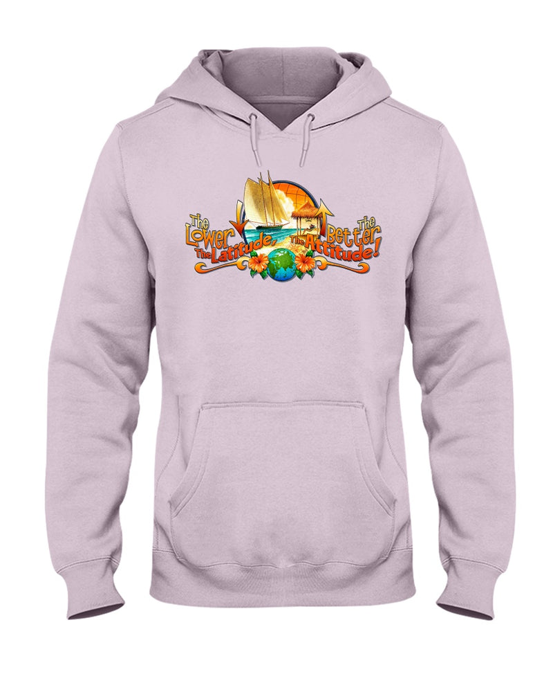 Unisex Classic Lower Latitude Better Attitude Fleece Beach Hoodie Changes in Latitude Light Pink