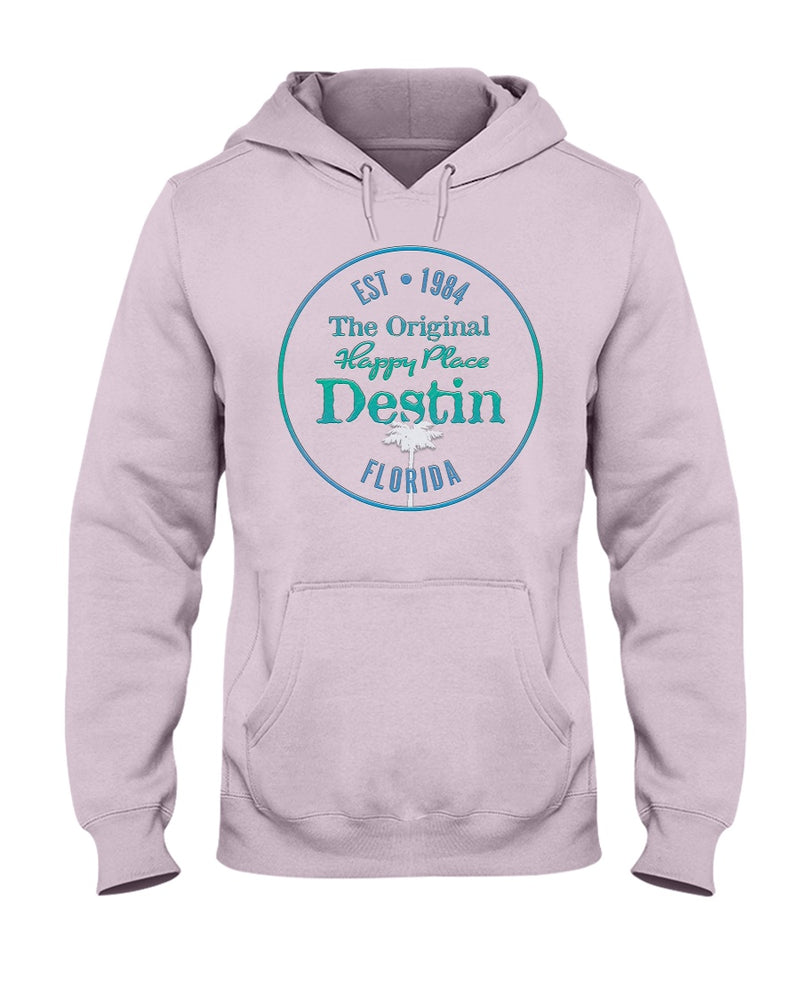 Original Destin Florida Happy Place Est 1984 Fleece Hoodie light pink