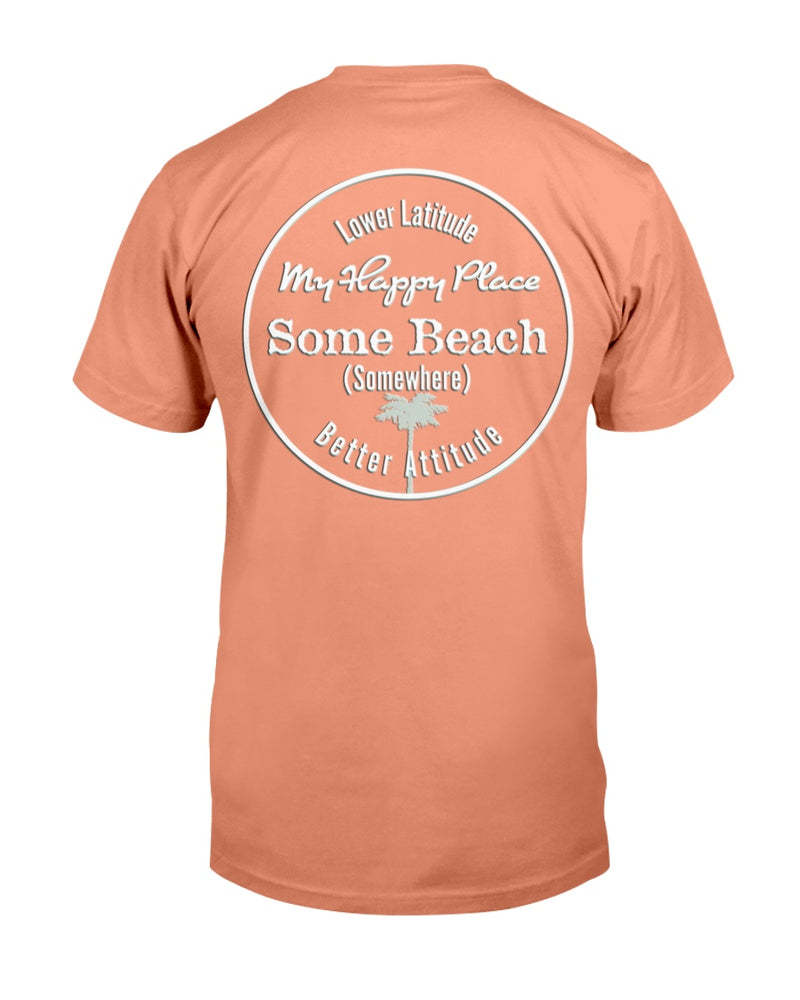 Men's Premium SoftSpun Garment Dyed Cotton Some Beach Somewhere T-Shirt Melon