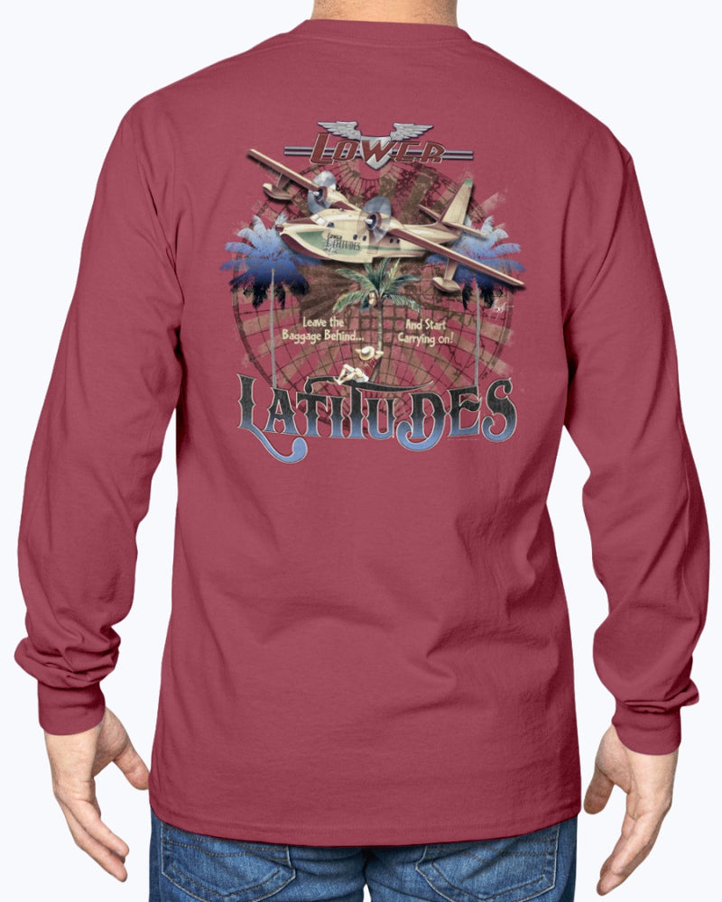 Men's Cotton Long Sleeve Leave Baggage Behind T-shirt